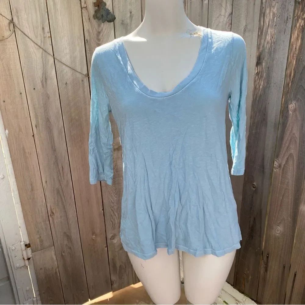 Zadig & Voltaire long sleeve light blue t-shirt size medium